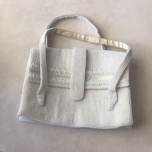 Vintage white beaded purse